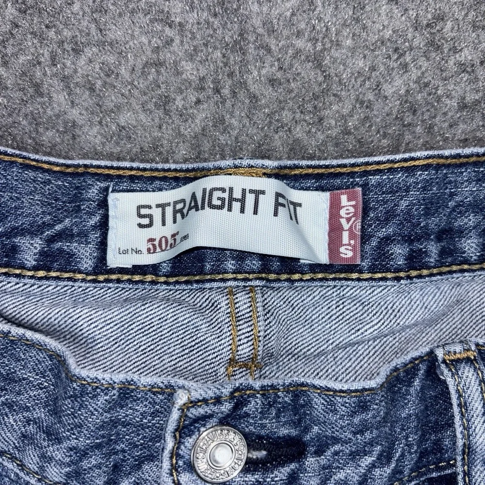 Levi's 505 Denim Shorts Mens 36 (Fits 34) Y2K Medium Wash Jorts Classic Blue EUC